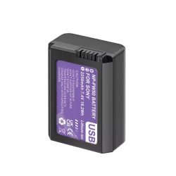 NP-FW50 Battery 2250mAh Type-C Port for Sony ZV-E10 Alpha A6000 A6300 A6400 A6500 A5000 A5100 A7 A7II A7R A7RII A7S A7SII RX10 II III NEX-3 NEX-5