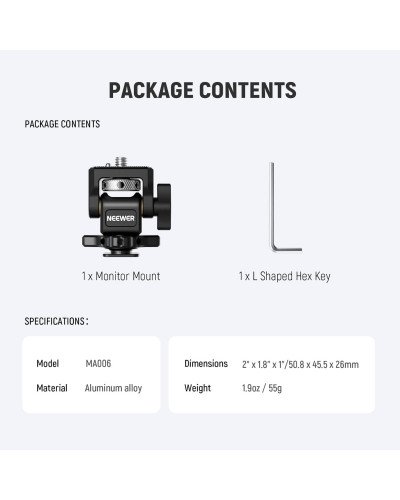 NEEWER MA006 Field Monitor Holder with Cold Shoe Mount
