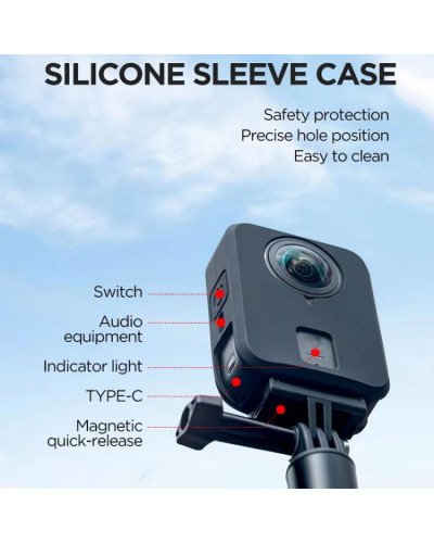 Silicone Case Anti-Scratch Shockproof Full Body For DJI Osmo 360 (Black) Silicone Case Anti-Scratch Shockproof Full Body For DJI Osmo 360 (Black)