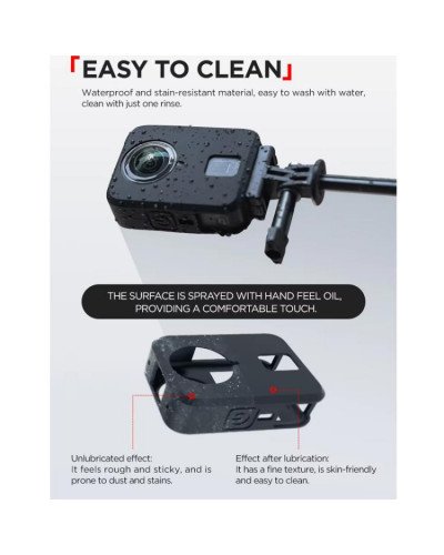 Silicone Case Anti-Scratch Shockproof Full Body For DJI Osmo 360 (Black)