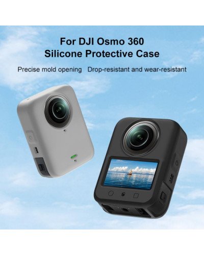 Silicone Case Anti-Scratch Shockproof Full Body For DJI Osmo 360 (Gray)