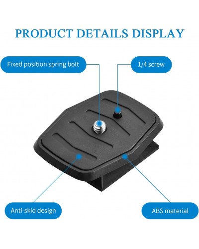 Quick Release Plate Tripod Head Made of ABS Plastic for All Cameras with 1/4 Inch Tripod Thread Quick Release Plate Tripod Head Made of ABS Plastic for All Cameras with 1/4 Inch Tripod Thread