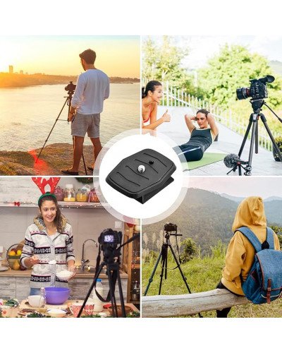 Quick Release Plate Tripod Head Made of ABS Plastic for All Cameras with 1/4 Inch Tripod Thread Quick Release Plate Tripod Head Made of ABS Plastic for All Cameras with 1/4 Inch Tripod Thread