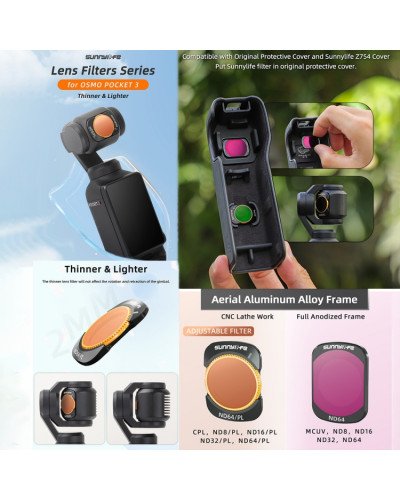 4in1 Camera Lens Magnetic Metal Filter UV CPL ND32 ND64 for DJI Osmo Pocket 3/4