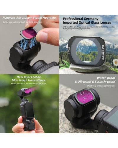 4in1 Camera Lens Magnetic Metal Filter UV CPL ND32 ND64 for DJI Osmo Pocket 3/4