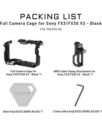 Tilta Full Camera Cage V2 for Sony FX3 & FX30 (TA-T16-FCC-B)