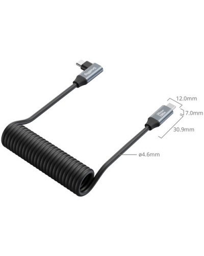 SmallRig USB-C Straight-to-Right Angled Coiled Data Cable SmallRig USB-C Straight-to-Right Angled Coiled Data Cable