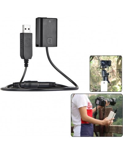 USB NP-FW50 Dummy Battery Pack Coupler Adapter Cable