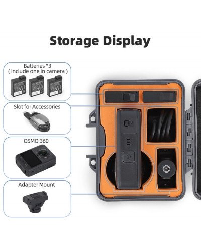 Mini Travel Case Waterproof Carrying Case Shock-proof Hard Case for DJI Osmo 360
