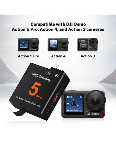 Enduro Charging Case With 2 Batteries for DJI Osmo 360/Action 5Pro/4/3