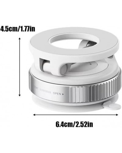 Vacuum Suction Cup Mobile Phone Holder Magnetic 360° Rotating (White)