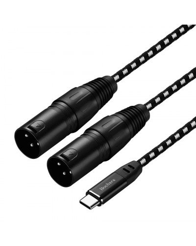 Type C to Dual XLR Male OFC Audio Cable For Speakers Amplifier Mixer 1.5 Meter