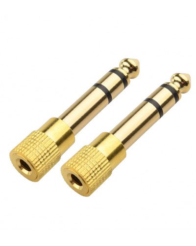 Jack 1/4 inch to 3.5mm Headphone Adapter 6.35mm Male Plug to 1/8 inch Female Stereo 2pc