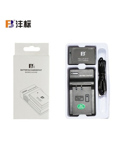 FB Fengbiao Canon LP-E17 Camera Battery EOS M3 M5 M6 760D 750D 800D 77D 200D Canon Micro-SLR Panel USB Mobile Charger Set