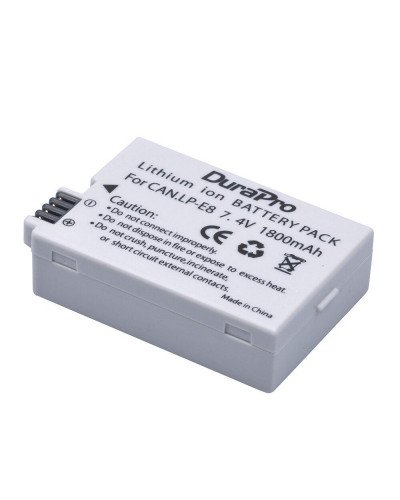 Durapro 2pc Battery For Canon LP-E8  Li-ion Batteries + LCD Dual USB Charger For Canon EOS 550D 600D 650D 700D Camera