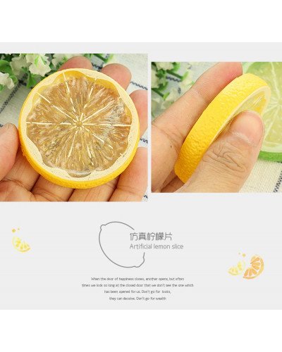 Yellow Mini Photography Props Simulation Lemon Slices for Studio Photo Desktop Shooting Decoration Accessories