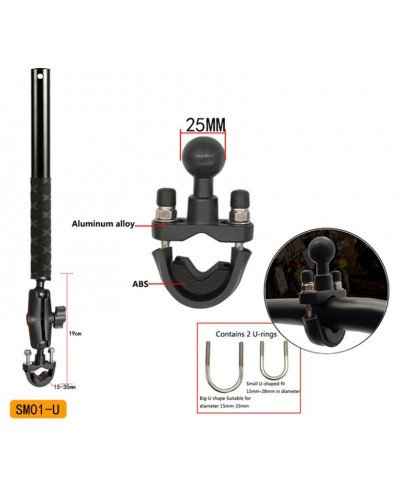 SM01-U Motorcycle Bike Camera Holder Handlebar Bracket Stand For Insta360 X3 & GoPro DJI YI Invisible Selfie Stick Accessory SM01-U Motorcycle Bike Camera Holder Handlebar Bracket Stand For Insta360 X3 & GoPro DJI YI Invisible Selfie Stick Accessory