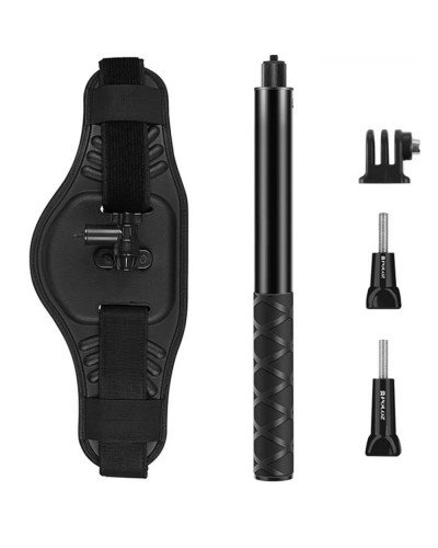PULUZ Waist Belt Mount Strap with Selfie Stick Monopod for osmo insta360 x3 x2 x1 camera and GoPro 13/12/11/10/9