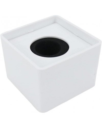 White ABS Mic Microphone Interview Square Logo Flag Station