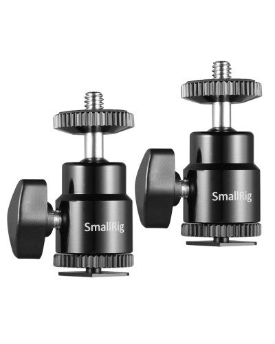 SmallRig Camera Hot Shoe Mount with 1/4"-20 Screw Ball Head (2pcs Pack)