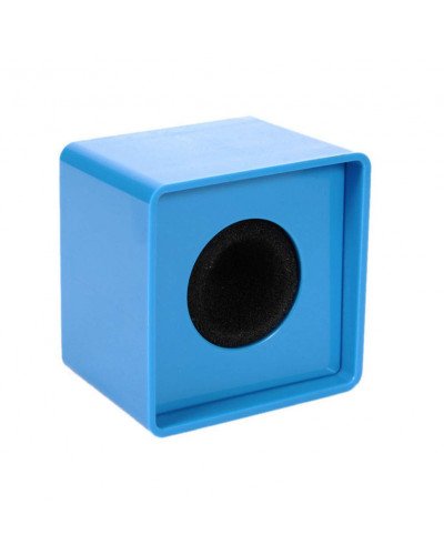 Blue ABS Mic Microphone Interview Square Logo Flag Station