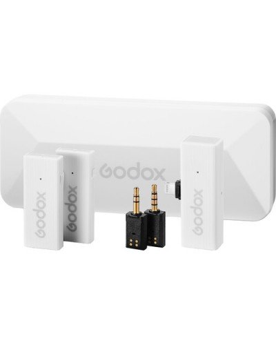 Godox MoveLink Mini LT 2-Person Wireless Microphone System for Cameras & iOS Devices (Cloud White)