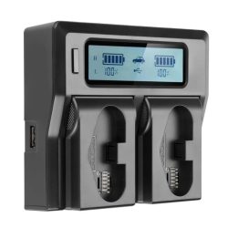 LCD Dual Channel Battery Charger For Canon LP-04/LP-E19 1DX 1D Mark III IV