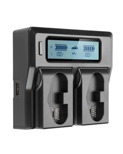 LCD Dual Channel Battery Charger For Canon LP-04/LP-E19 1DX 1D Mark III IV