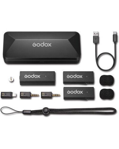 Godox MoveLink Mini LT 2-Person Wireless Microphone System for Cameras & iOS Devices (Classic Black)