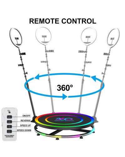 360Photo Booth Rotating Machine For Events Parties Automatic Spin Selfie Platform 80CM