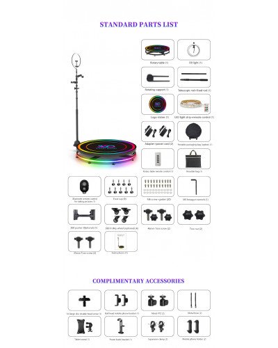 360Photo Booth Rotating Machine For Events Parties Automatic Spin Selfie Platform 80CM