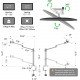 Aluminum Height Adjustable Desktop Dual Arm 17-32 inch Monitor Holder+12-17 inch Laptop Holder Stand OL-3L Full Motion Mount Arm