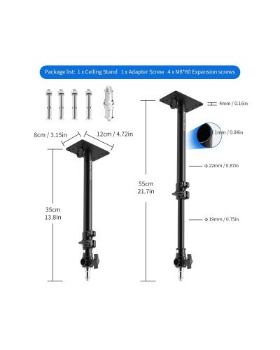 Selens Photography Studio Wall Mount Camera Wall Ceiling Mount Boom Arm