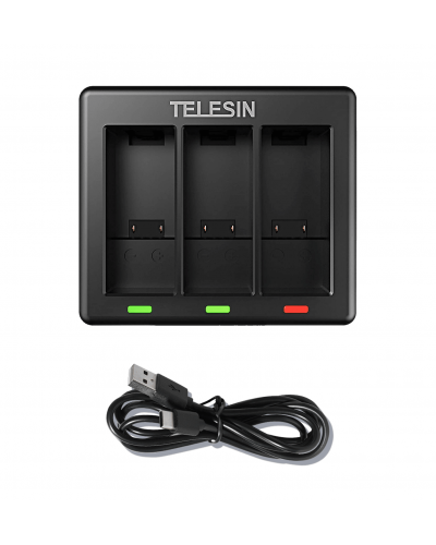 Telesin Triple Battery Charger for GoPro Hero 12/11/10/9