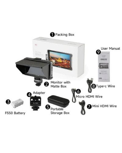 Viltrox 5.5" DC-550 Pro Series Portable On-Camera HD Touch Screen Monitor