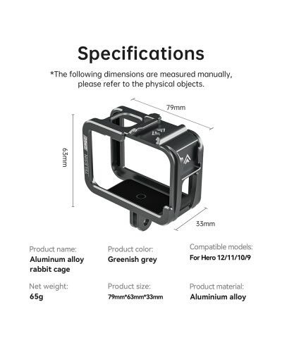 TELESIN Metal Combo Cage for GoPro 13/12/11/10/9