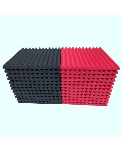 Black&Red Charcoal Acoustic Foam 1inch X 12 X 12 inch