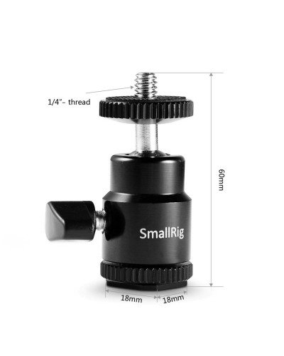 SmallRig Camera Hot Shoe Mount with 1/4"-20 Screw Ball Head