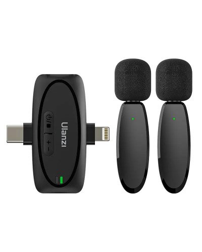 Ulanzi V6 3-in-1 Plug-Play Wireless Lavalier Microphone for iPhone/Android/Tablet/Camera
