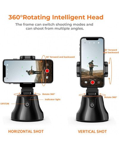 Black 360° Object Tracking Holder Smart Shooting Camera Phone Holder