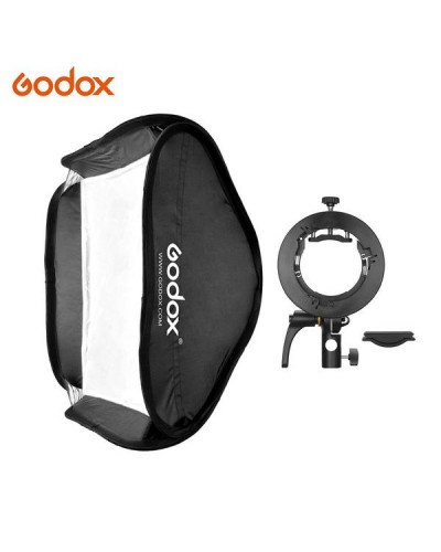 Godox S2 Bowens Mount Bracket with Softbox & Carrying Bag Kit (80x80cm )