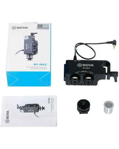BOYA by-MA2 Dual-Channel XLR Audio Mixer with 6.35mm Input 3.5mm Jack