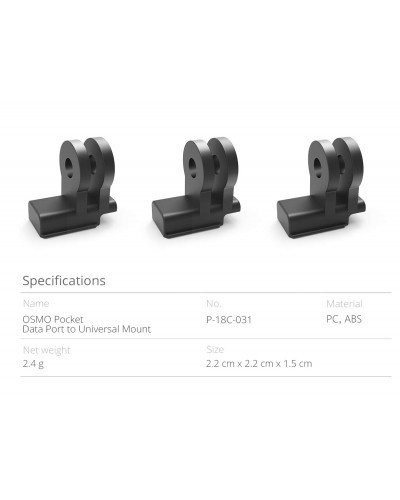 3 Pcs/set PGYTECH OSMO Pocket Data Port to Universal Mount 3 Pcs/set PGYTECH OSMO Pocket Data Port to Universal Mount