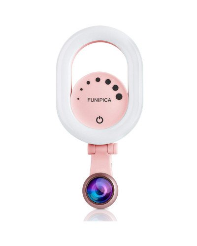 LED Selfie Ring Light USB Rechargeable with Wide Angle Lens for iPhone