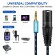 Braided 3.5mm (1/8 Inch) Male to XLR 3-Pin Male Stereo Audio Cable 1.5M