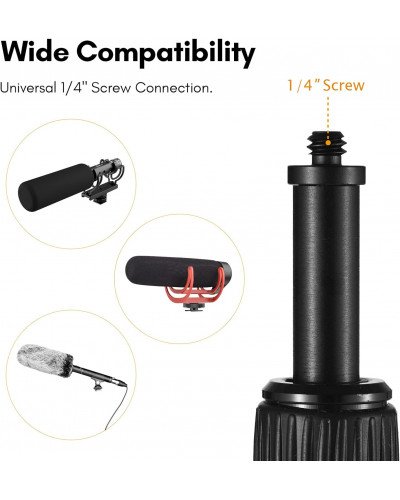 Microphone Boom Arm 4-Section Extendable Mic Arm Carbon Fiber Boom Pole for Microphones