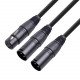 XLR Splitter Cable Female to Dual Male Y-Splitter 3Pin Balanced Microphone 150cm	