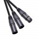 XLR Splitter Cable Female to Dual Male Y-Splitter 3Pin Balanced Microphone 150cm	