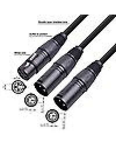 XLR Splitter Cable Female to Dual Male Y-Splitter 3Pin Balanced Microphone 150cm	