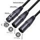 XLR Splitter Cable Female to Dual Male Y-Splitter 3Pin Balanced Microphone 150cm	